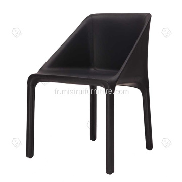 Chaises de manta noir en cuir microfibre importé